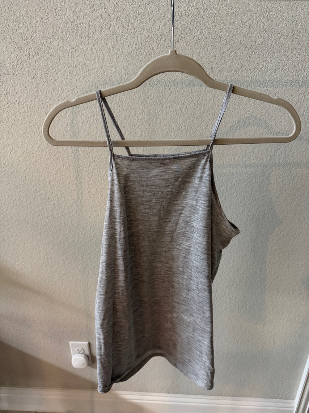 Like new, square neck Gray Strap Tank Top